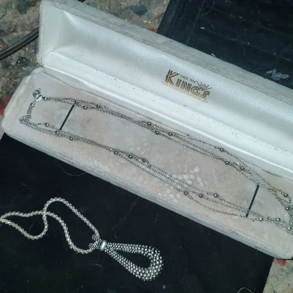 2 necklaces ,Leslie's Sterling Silver Polished Beaded Mesh Necklace